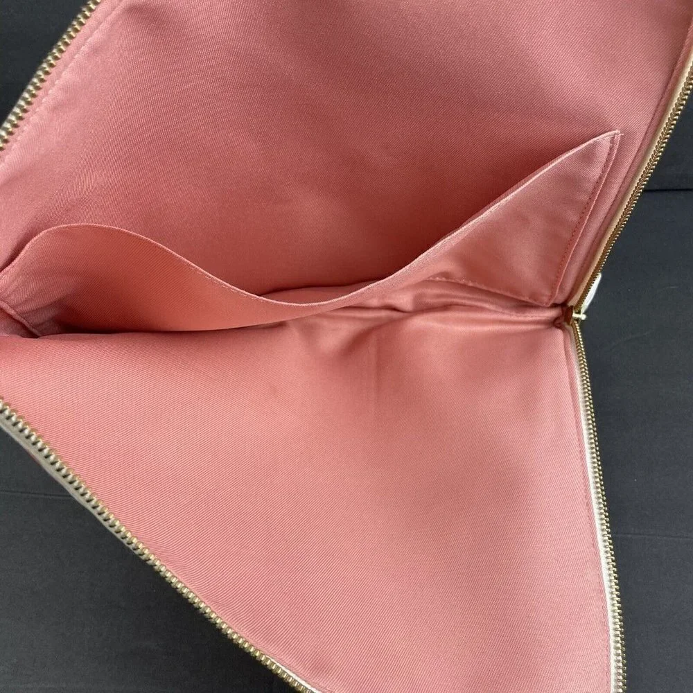 Samantha Thavasa Petit Choice Clutch Peach White Striped Canvas‎ Polyester